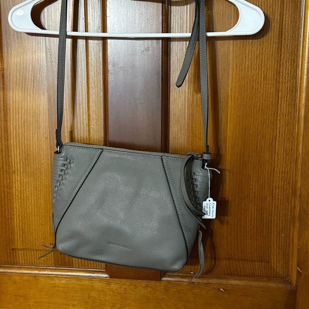 Vince Camuto Gray Leather Crossbody Bag